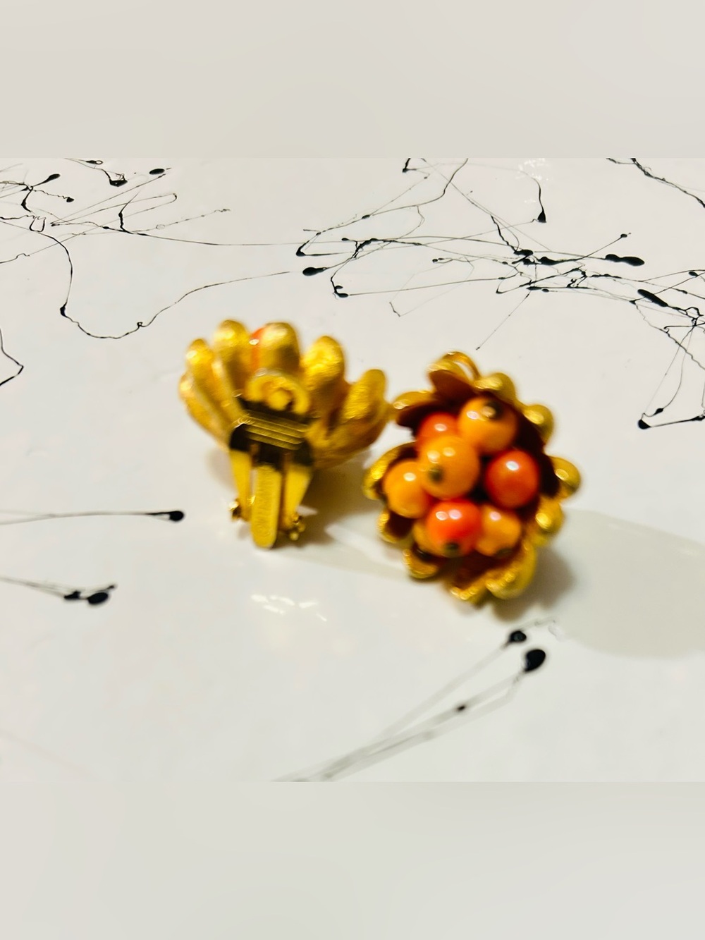 Vintage Bead Clip Earrings